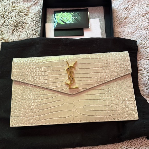 Saint Laurent uptown croc effect pouch - Picture 4 of 7